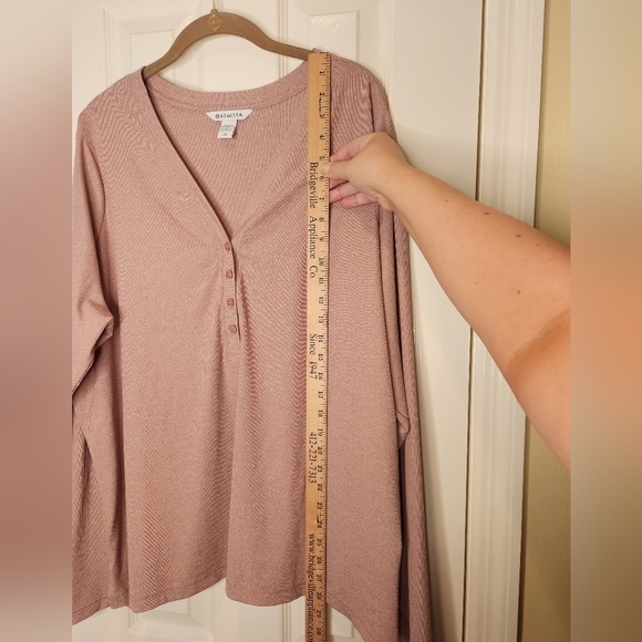 Athleta Uptempo Ribbed Henley Top Palermo Pink Size 3X - Picture 7 of 14